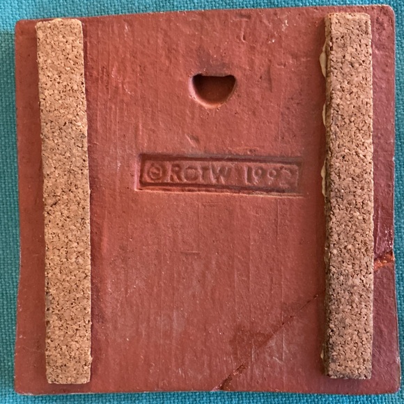 Unique Colorful Fish Themed Clay Tile Trivet Art Wall Hanging - Picture 2 of 4